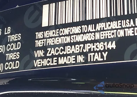 2018 Jeep Renegade Sport 4X4 z USA, uszkodzony, nr VIN ZACCJBAB7JPH36144